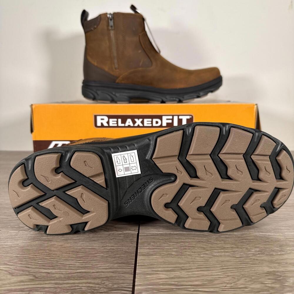 Skechers Men’s Size 10.5 Resment Korver Air Cooled Memory Foam Leather Boots - Picture 9 of 9